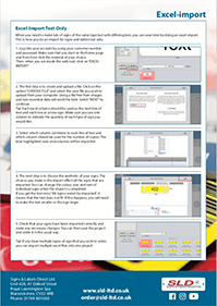 Excel Import instructions