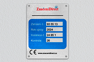 Warning sign in anodised aluminium