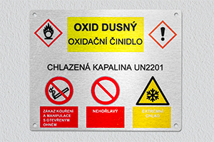 Anodised aluminium sign with barcode