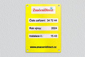 Machinery sign in Anodised aluminium